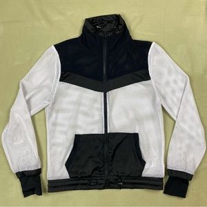 Blanc Noir colorblocked mesh jacket
